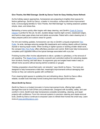 Give Thanks, Not Wall Damage_ Zenith by Danco Tools for Easy Holiday Home Refresh - ZenithbyDanco