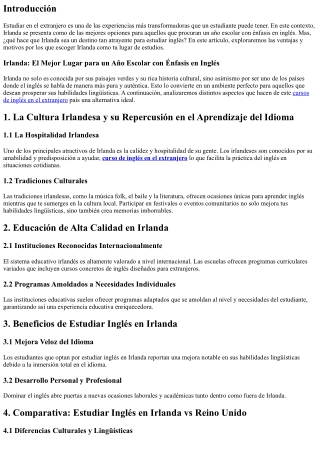 Irlanda: El Mejor Sitio para un Año Escolar con Énfasis en Inglés