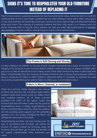 Complete Sofa and Upholstery Cleaning Services