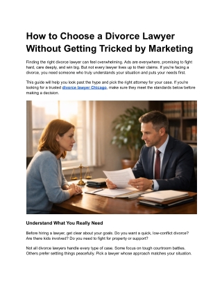 How to Choose a Divorce Lawyer Without Getting Tricked by Marketing