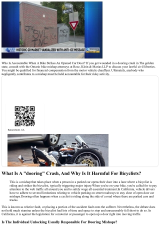 That Is Accountable When A Bike Hits An Opened Vehicle Door?