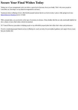 Natural Burial and Cremation Alternatives in Blackpool