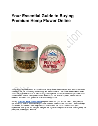 Premium Hemp Flower Online: Infused Flower Collection