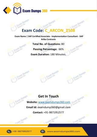 C_ARCON_2508 SAP Exam USA – Complete Verified Dumps & PDF Guide