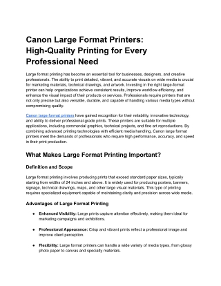 Canon Large Format Printers