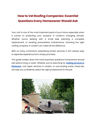 How to Vet Roofing Companies: Essential Questions Every Homeowner Should Ask
