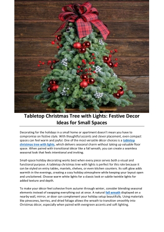 Tabletop Christmas Tree with Lights: Festive Decor Ideas for Small Spaces