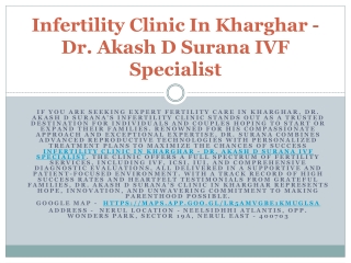 Best Infertility Clinic in Navi Mumbai – Dr. Akash D Surana IVF Specialist