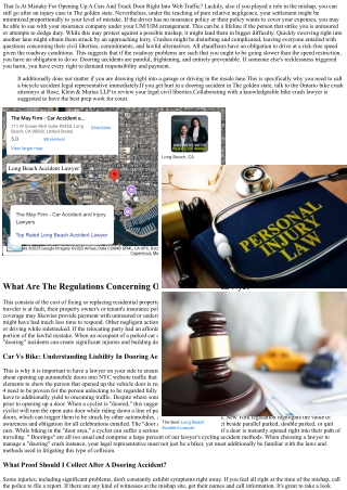 Who Is Responsible If A Bicyclist Is Struck By The Door Of A Parked Car Being Op