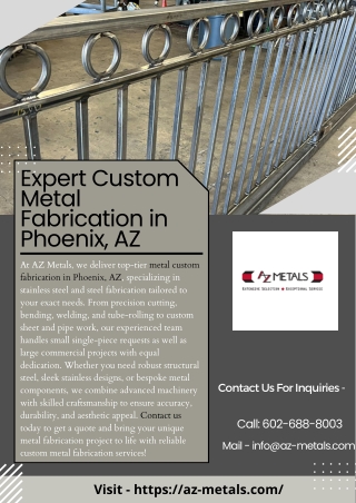 Expert Custom Metal Fabrication in Phoenix, AZ