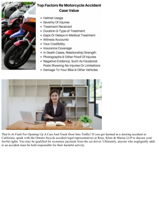 Who Is Responsible When A Bike Strikes An Opened Automobile Door?