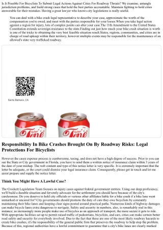 Can I File A Claim Against The City If I'm Harmed In A Bike Crash?