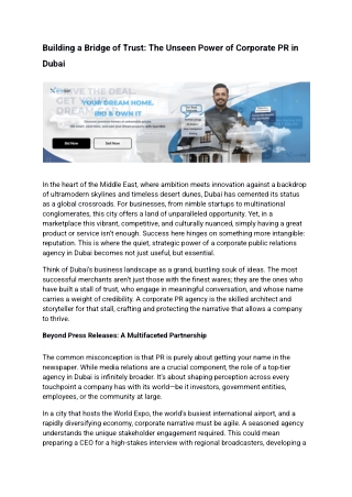 Building a Bridge of Trust_ The Unseen Power of Corporate PR in Dubai