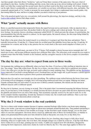 When Does Botox Peak? Understanding the 2–3 Week Window