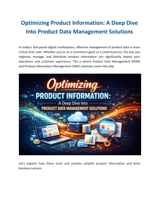 Optimizing Product Information: A Deep Dive Into PDM Solutions