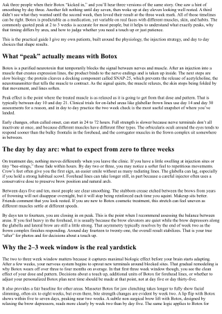 When Does Botox Peak? Understanding the 2–3 Week Window