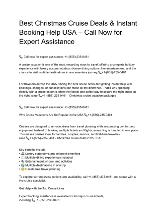 Christmas Cruise Deals & Instant Booking Help USA – Call Now for Expert