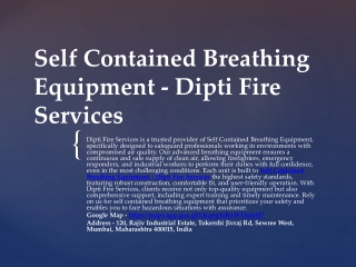 Self Contained Breathing Apparatus Scba - Dipti Fire Services