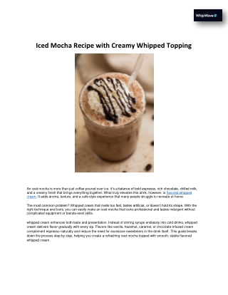 Iced Mocha Recipe with Creamy Whipped Topping