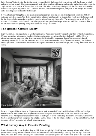 Outside Home Painters Near Me: Ypsilanti Weather-Proof Solutions