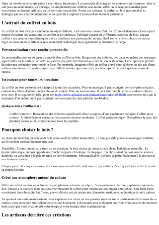 Rendez chaque moment unique grâce à votre coffert!
