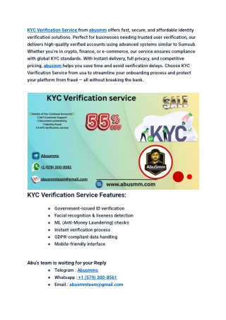 High-Quality KYC Files Designed to Pass Any Platform