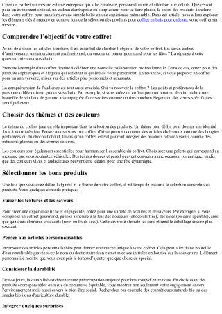 Sélectionner les produits parfaits pour votre coffret sur mesure.