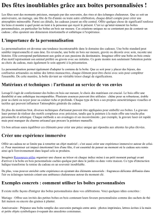 Des fêtes inoubliables grâce aux boites personnalisées !