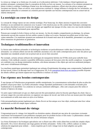 La tendance vintage appliquée aux box artisanales.