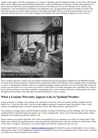 Home Painters Near Me: Ypsilanti MI Guarantee and Service Overview
