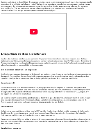 Les matériaux à privilégier pour une PLV durable