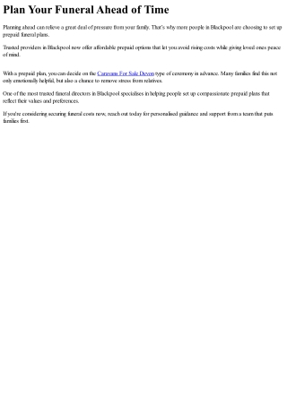 Blackpool Funeral Directors Offering Green Options