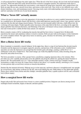 The Botox Brow Lift vs Surgical Brow Lift: Pros and Cons