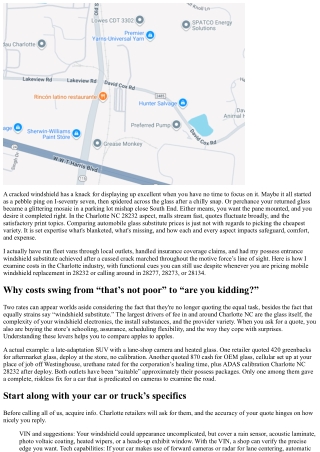 Auto Glass Replacement Charlotte NC 28232: How to Compare Quotes