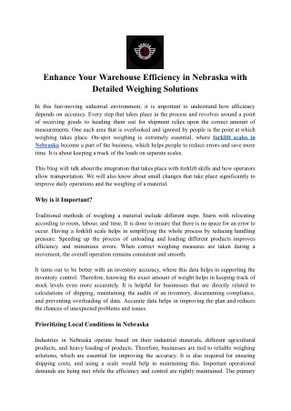 Enhance your warehouse efficiency with Detailed weighing solutions