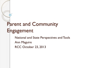 Parent and Community Engagement