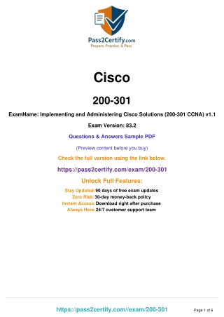 Implementing and Administering Cisco Solutions (CCNA) – 200-301