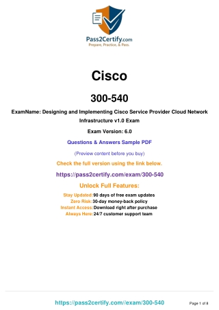 Implementing Cisco Service Provider Advanced Routing Solutions (SPRADV) – 300-54