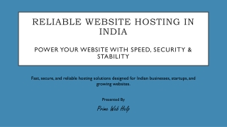 Reliable Website Hosting in India