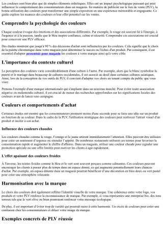 Les Couleurs et leur Impact sur la PLV : Guide Pratique pour Magasins