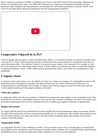 Les éléments indispensables d'une bonne affiche PLV en magasin