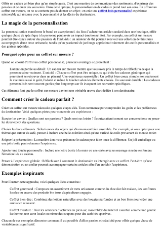 Ensemble, faisons vivre l'expérience du cadeau!