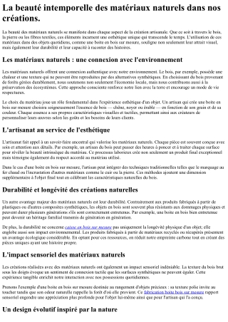 La beauté intemporelle des matériaux naturels dans nos créations.