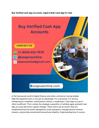 Buy Verified Cash App Accounts_ Aged & Bulk Cash App for Sale