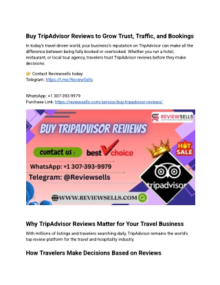 Buy TripAdvisor Reviews to Grow Trust, Traffic, and Bookings