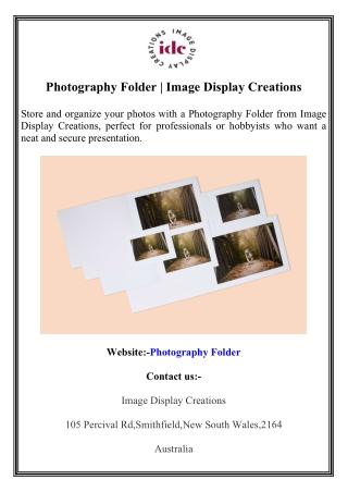 Photography Folder  Image Display Creations