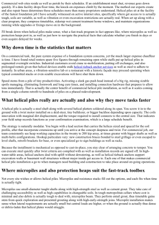 Fast-Track Building with Helical Piles: Minimizing Downtime for Companies