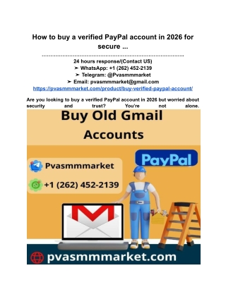 How to buy a verified PayPal account in 2026 for secure ...