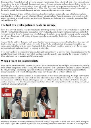 Botox Touch-Up: When You Need It and When You Don’t