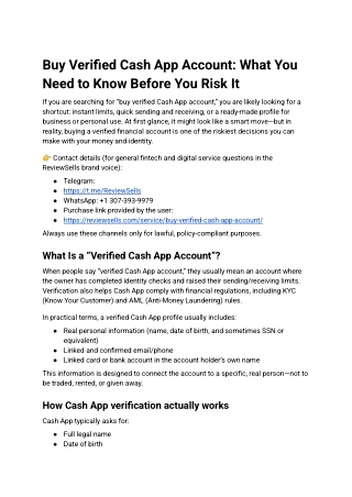 Buy Verified Cash App Account